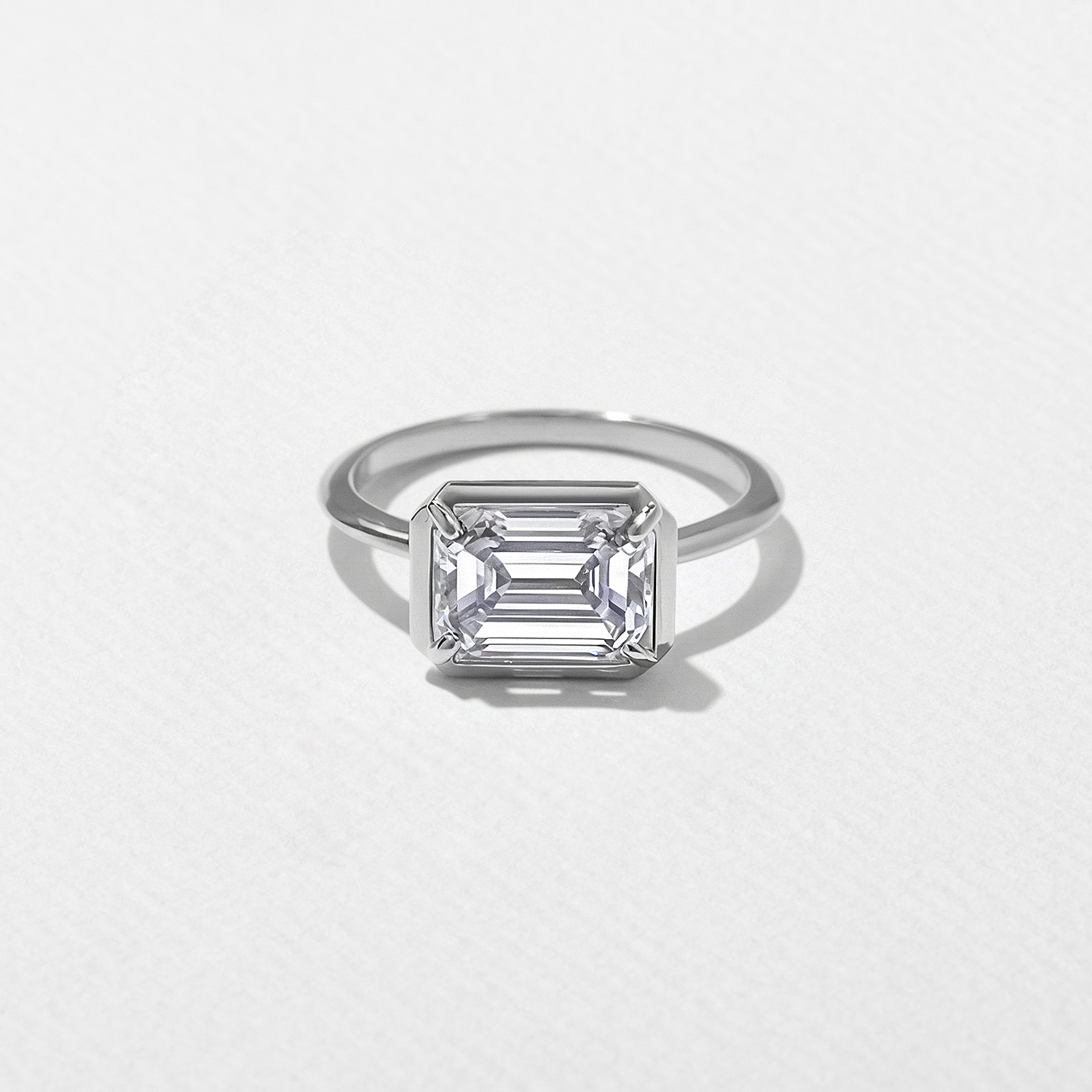 August Emerald-Cut in Platinum