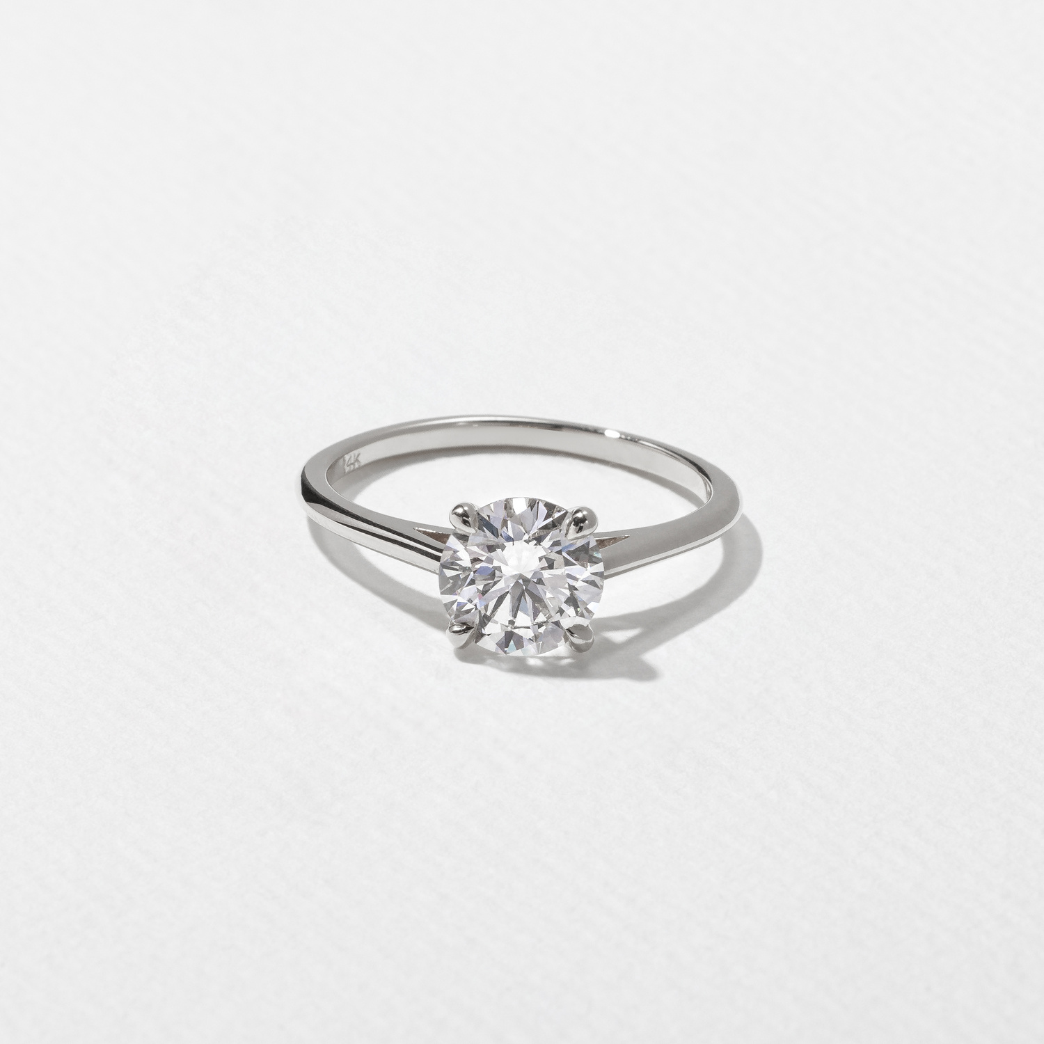 Iris Round Solitaire in 18k White Gold